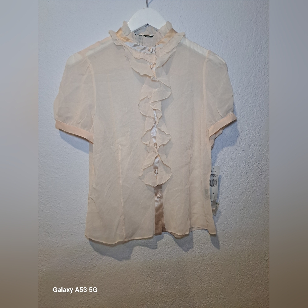 Ralph Lauren Cream Ruffle Blouse